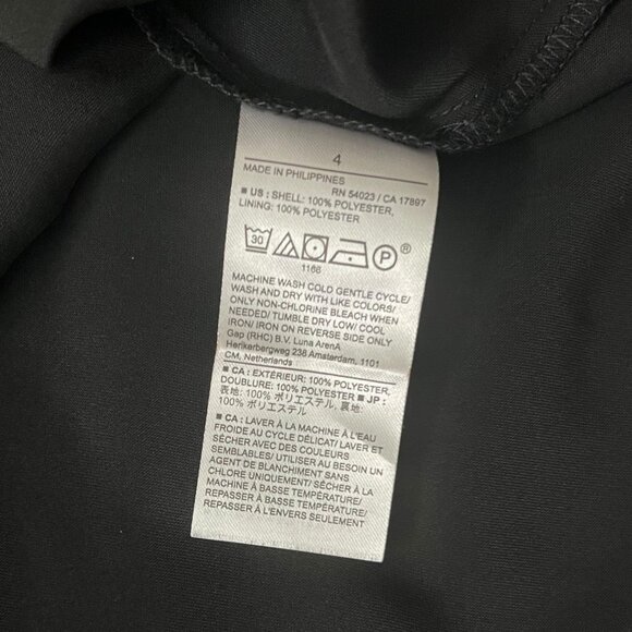 Banana Republic Babydoll Twist Front Midi Dress Black 4 Whimsygoth Dark Romantic - Picture 7 of 11